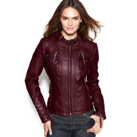 michael kors jacke rot herren|Michael Kors leather jacket.